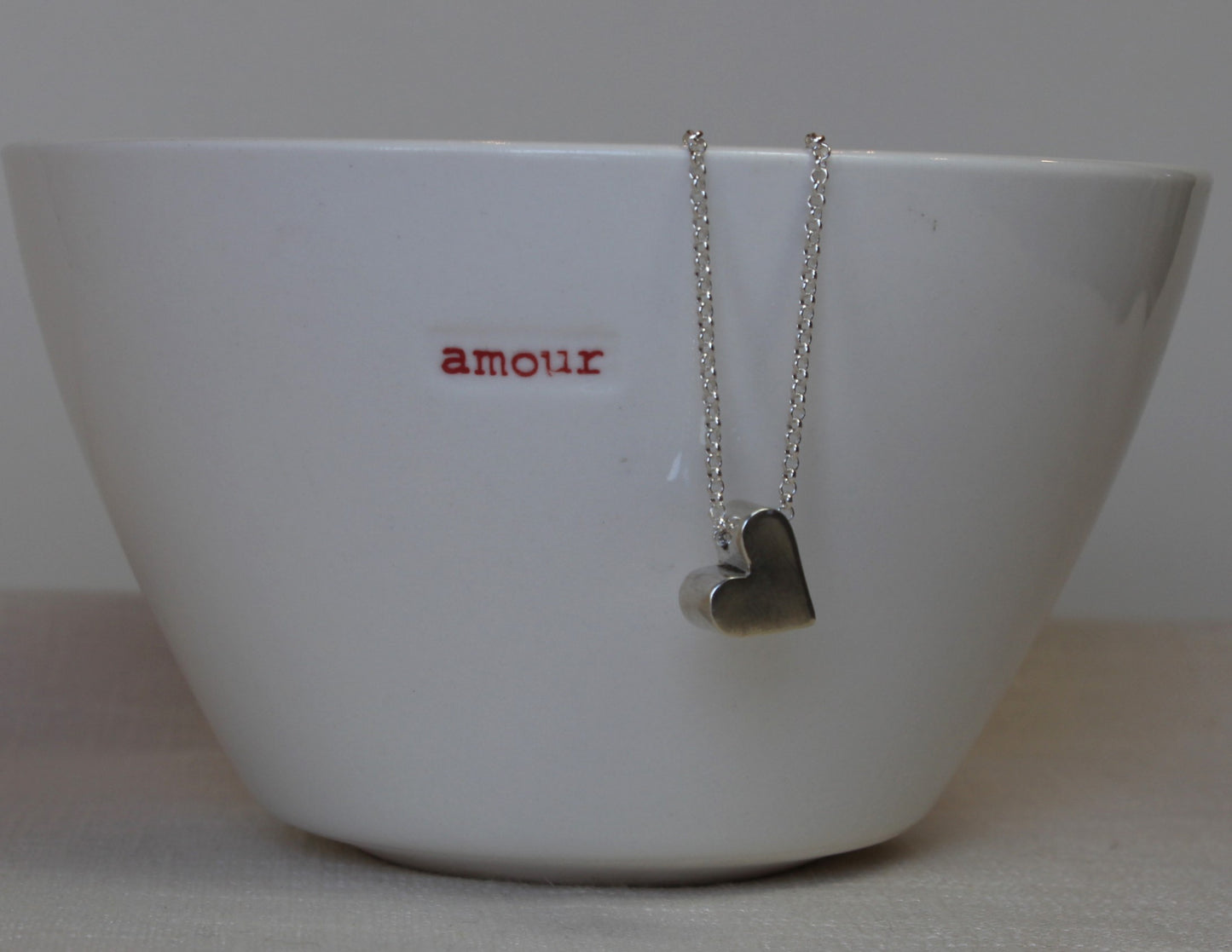 Chunky Silver Heart Necklace